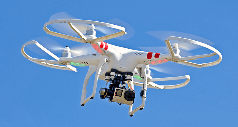 Security drone in flight